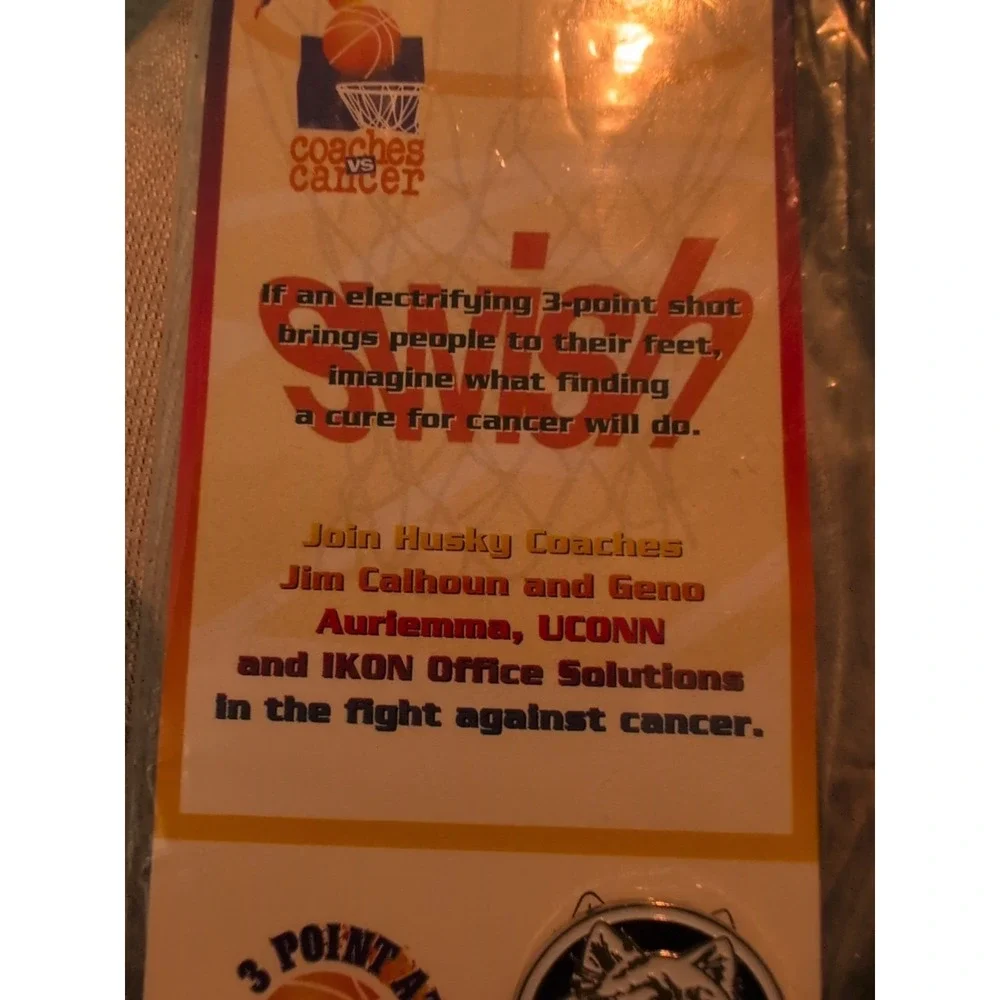 Ikon 3 Point Attack Coaches vs Cancer Vintage UConn Husky Pin